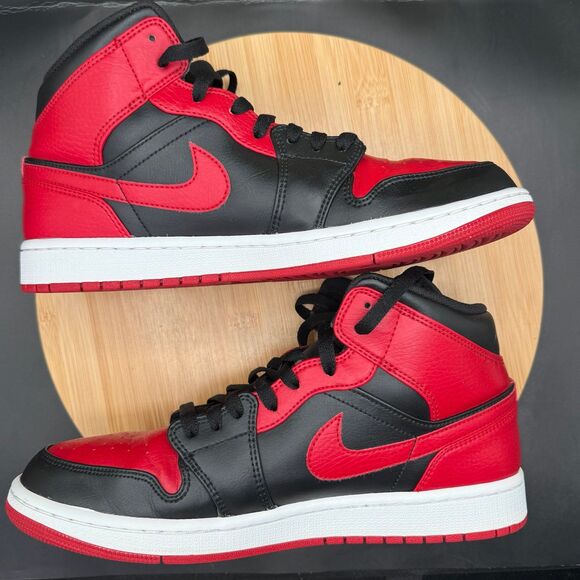 Nike Air Jordan 1 Mid Banned 2020 Black Red Size 10 main image 8